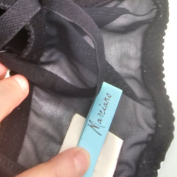 Marciano Black Lace Beaded Bra/Crop Top – Glam Eveningwear, Sweetheart Neckline - Picture 4 of 5